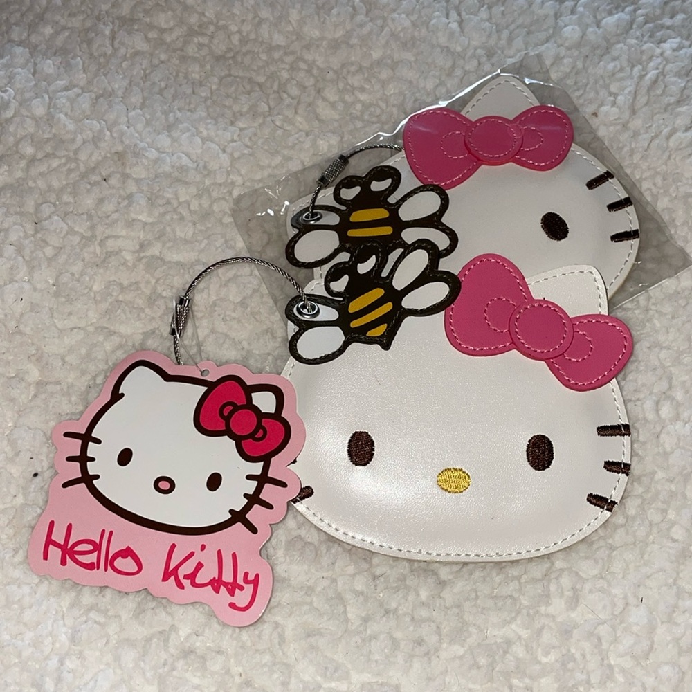 Hello Kitty 2pc Luggage Tag Set Stainless Steel Loop